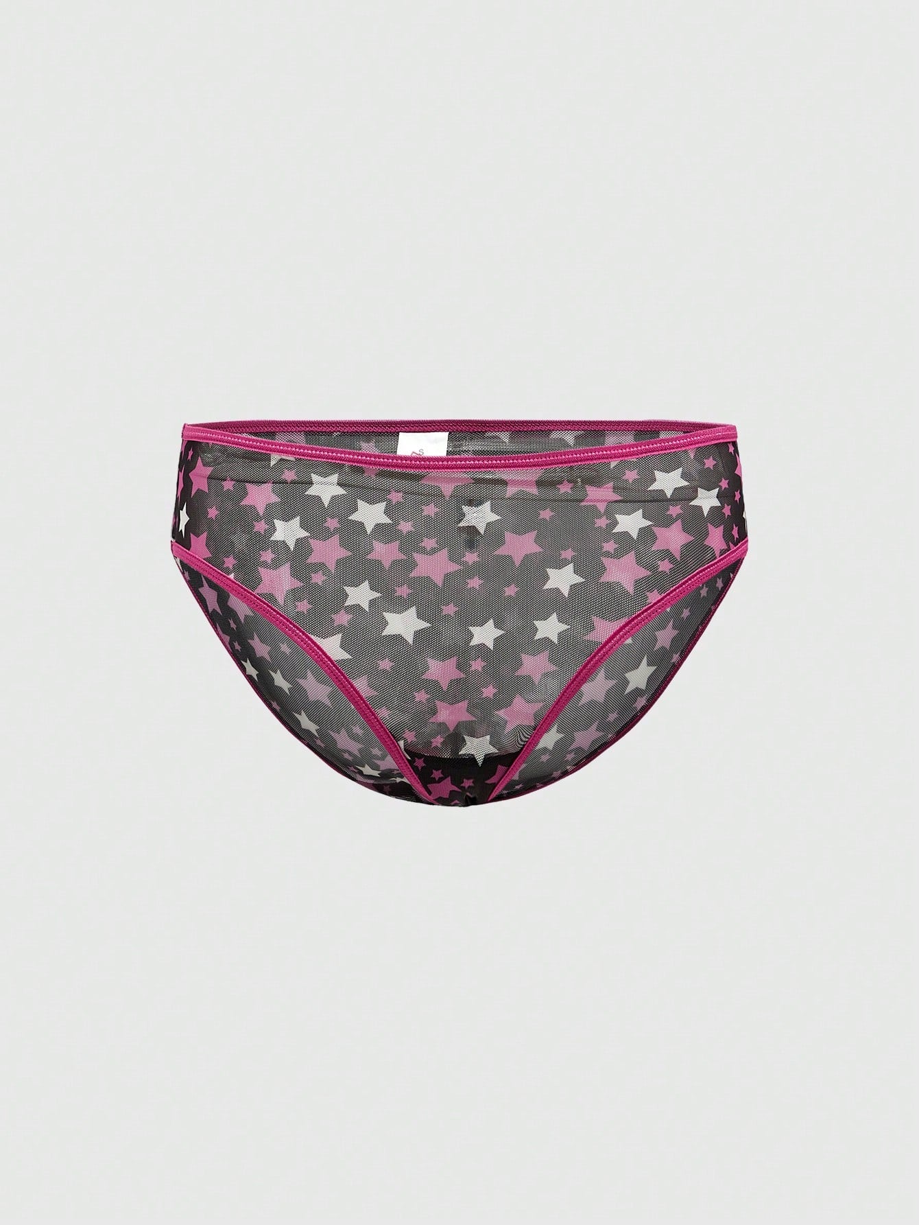 ROMWE J-Fashion Conjunto sexy de lencería Shibuya Gal con estrellas de cinco puntas y detalles de encaje y malla