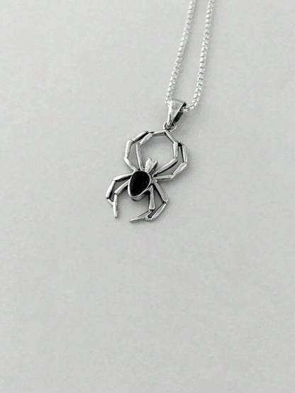 1 pieza collar de colgante de araña punk de metal retro, accesorio para hombres adecuado para fiestas y vida diaria