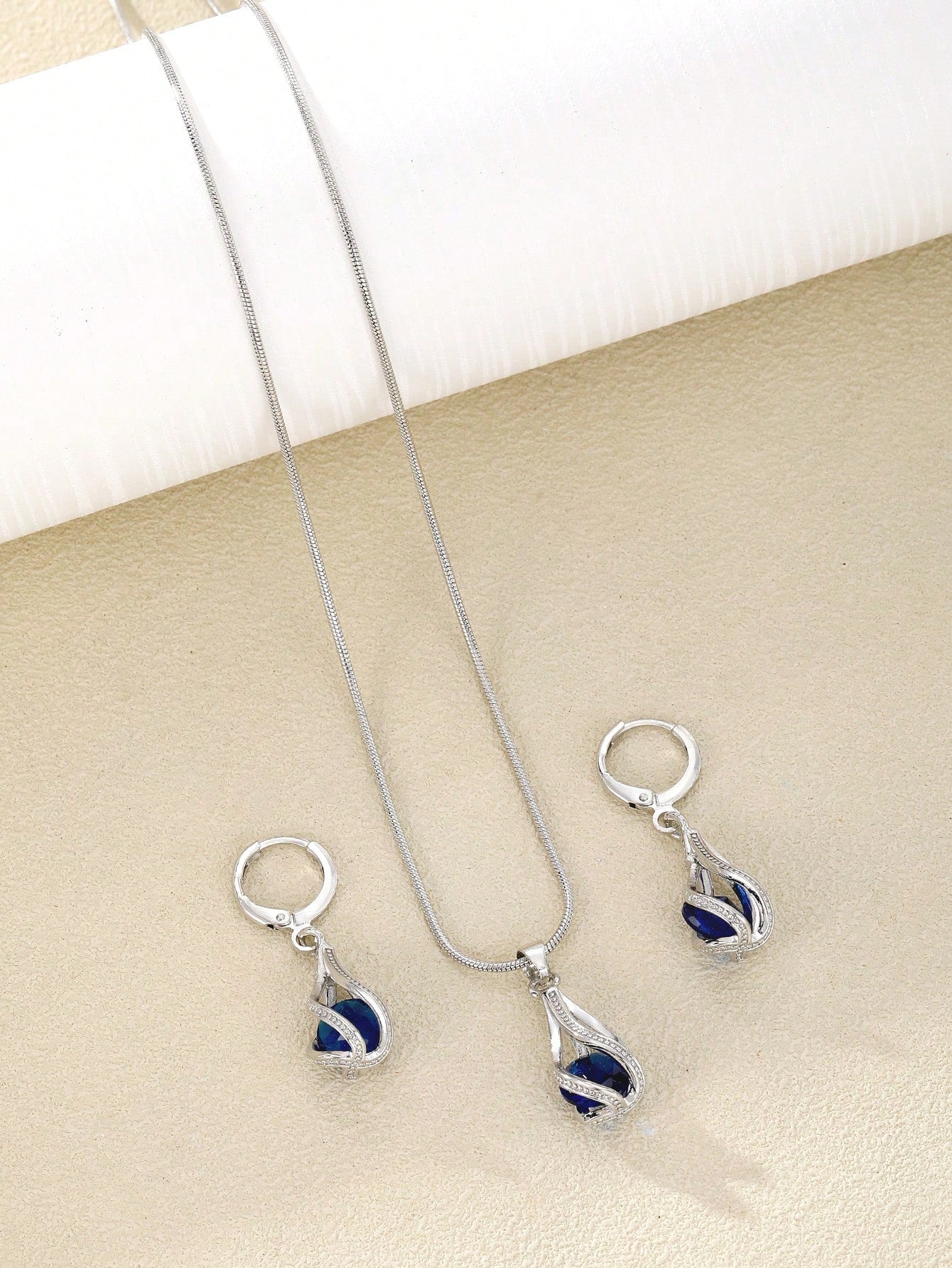 3 Piezas Conjunto De Joyería Para Mujeres, Pendientes Y Collar Con Colgante De Lágrima De Cristal Y Circonita Cúbica Para Bodas Y Fiestas