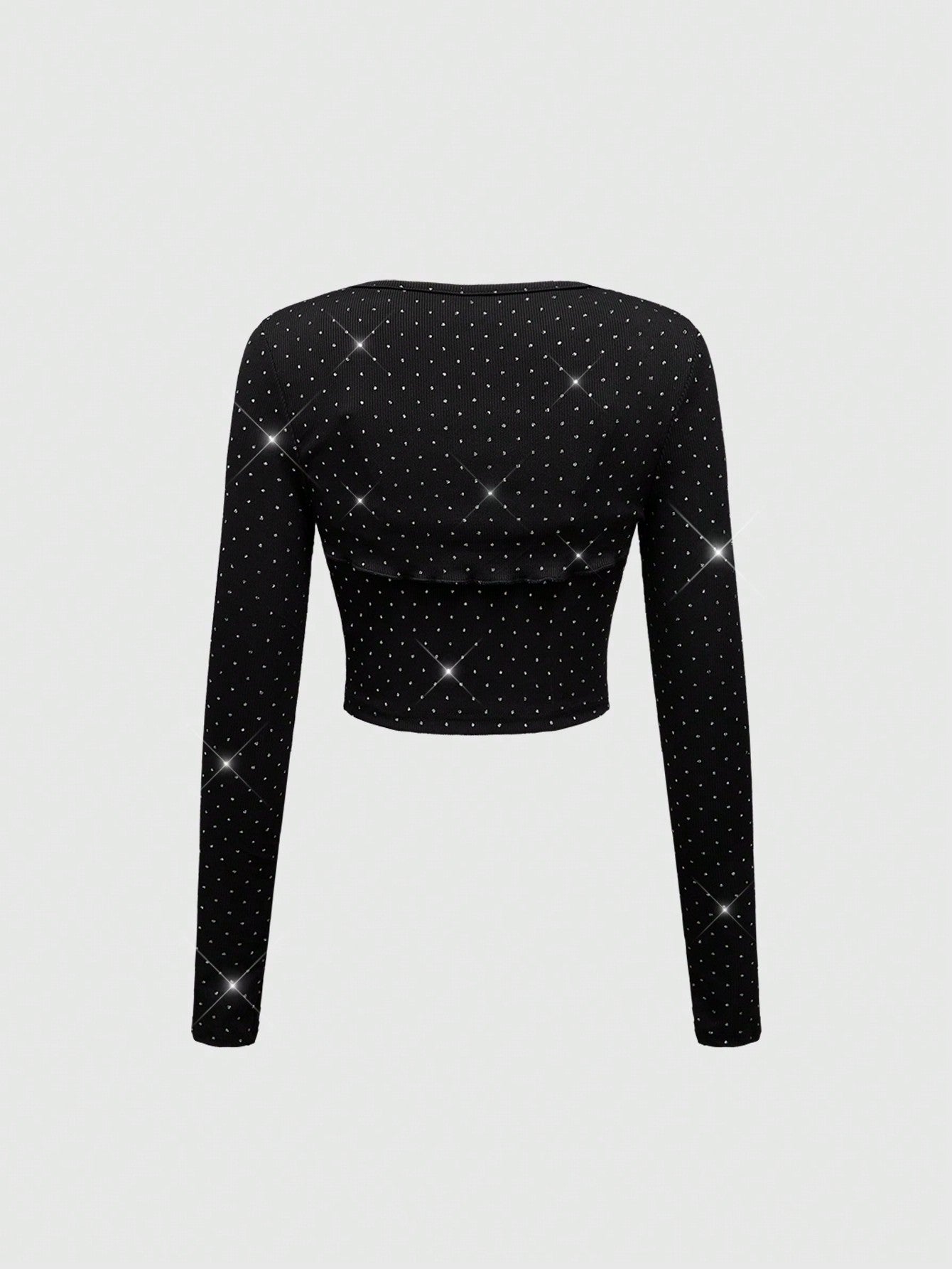 ROMWE Kawaii Conjunto de 2 piezas de top camisero y chaqueta con lazo y lunares románticos para Año Nuevo y San Valentín para mujeres
