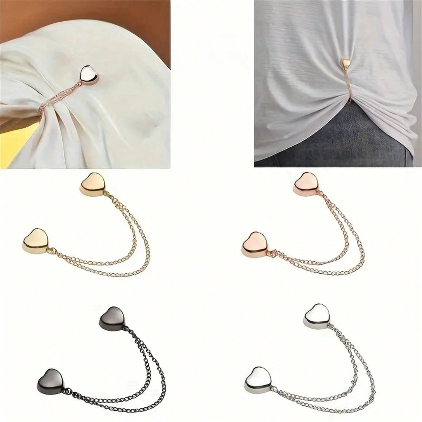 1 pieza Clip magnético ajustable para pantalones y puños - de aleación, broches desmontables para bajos, se ajusta a pantalones y camisetas, sujetador de ropa sin costuras, apretador de cinturón