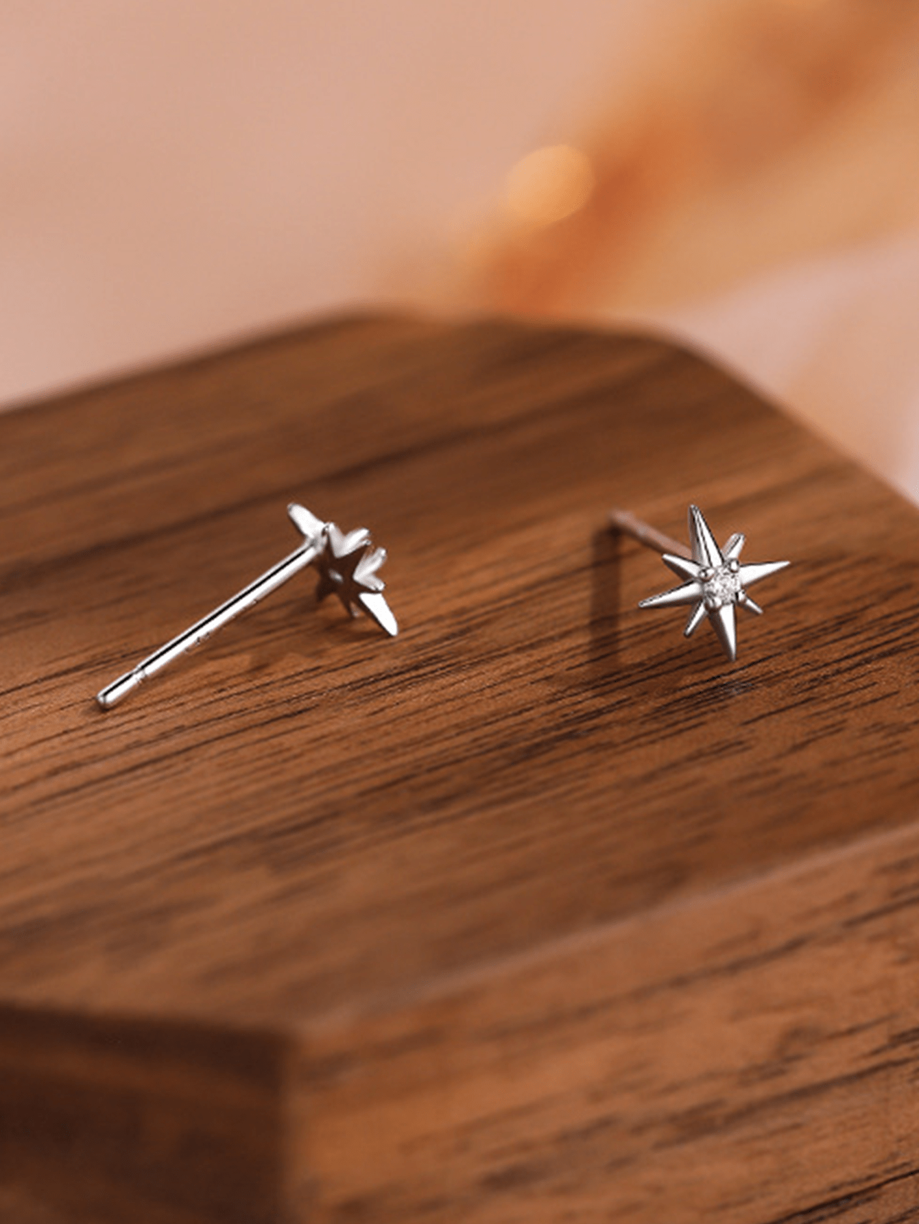 Pendientes de botón con pequeño piercing de zirconia estelar, joyería fina de plata esterlina 925, elegantes pendientes con forma de estrella de zirconia