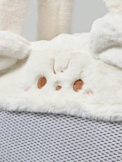 ROMWE Kawaii Bolso de mano de peluche con diseño de gato y flores para uso diario y viajes de mujeres
