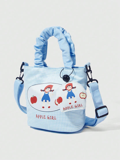 ROMWE Kawaii Bolso de mano estilo cubo con estampado de dibujos animados de moda para mujeres