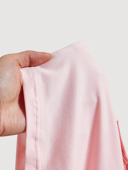 SHEIN MOD Camiseta de manga corta con aplique 3D de flor de rosa