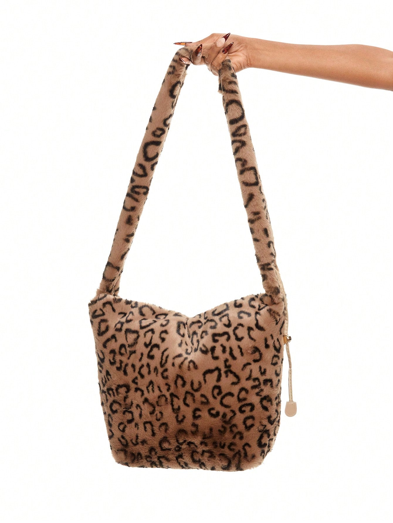ROMWE Grunge Punk Bolso de mano retro lindo y sexy con estampado de leopardo para damas