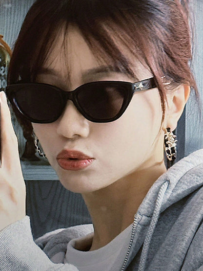 1 pieza Gafas de moda estilo vintage con montura triangular de ojo de gato, de alta calidad, estilo callejero