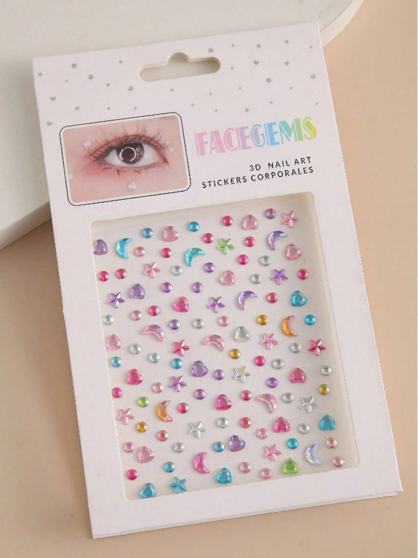 ROMWE Fairycore Decoración reluciente de brillo y joyas faciales para mujer