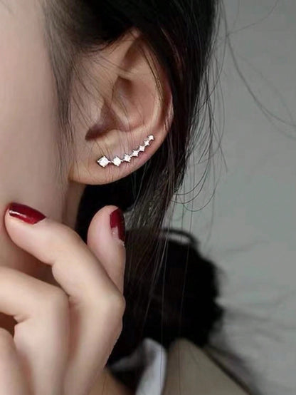 1 par de pendientes de aro de estilo francés de aleación a la moda con diseño elegante y minimalista