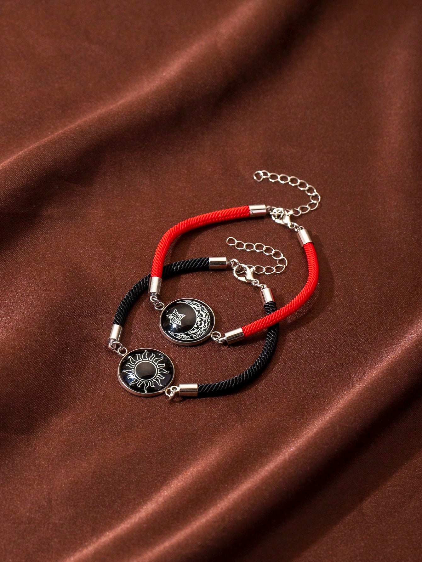 2 piezas/set brazalete de pareja con luna y sol luminosos, adecuado como regalo de hombres a novias