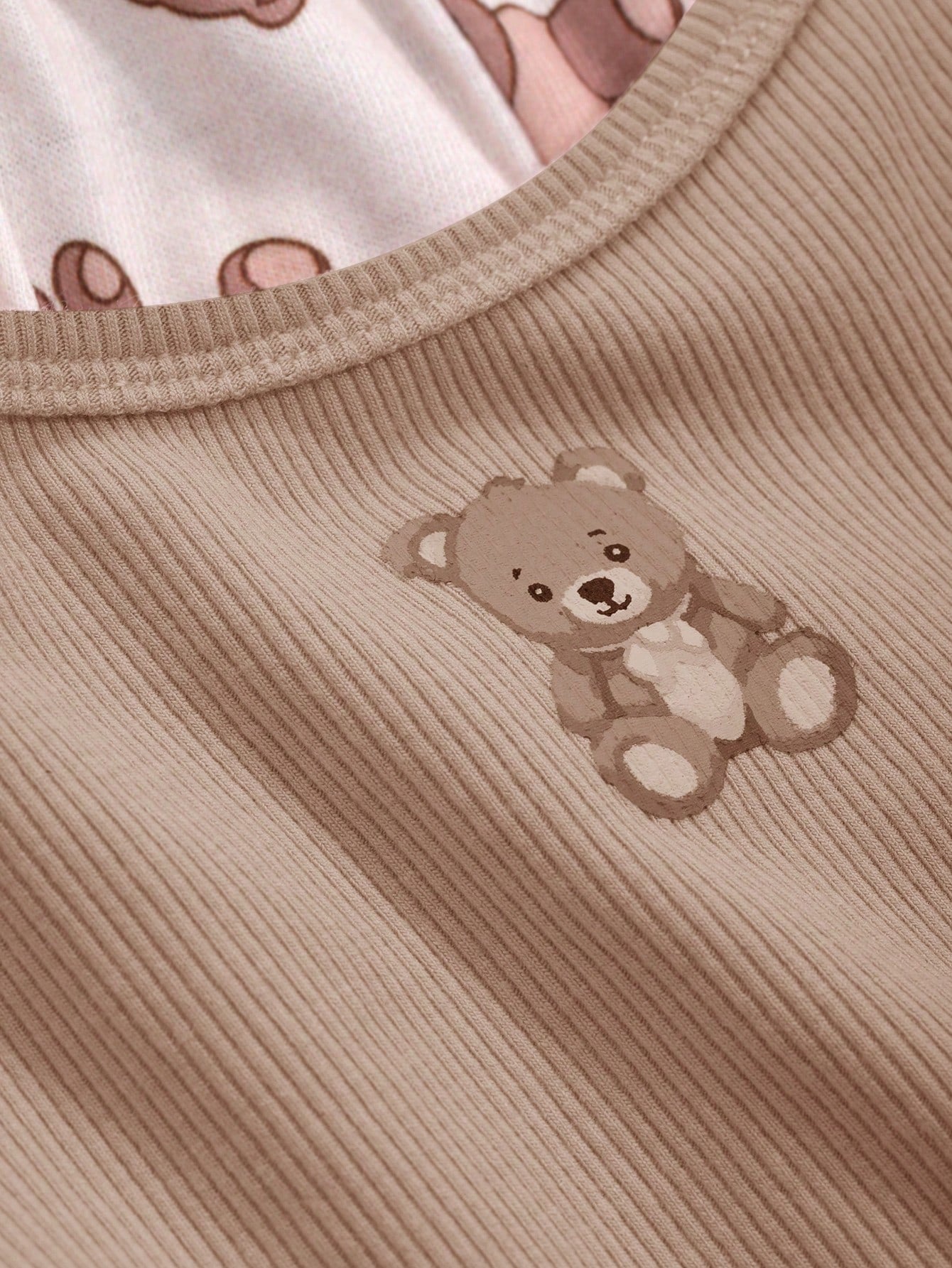 DAZY Conjunto de pijama con camiseta y pantalones con estampado de oso