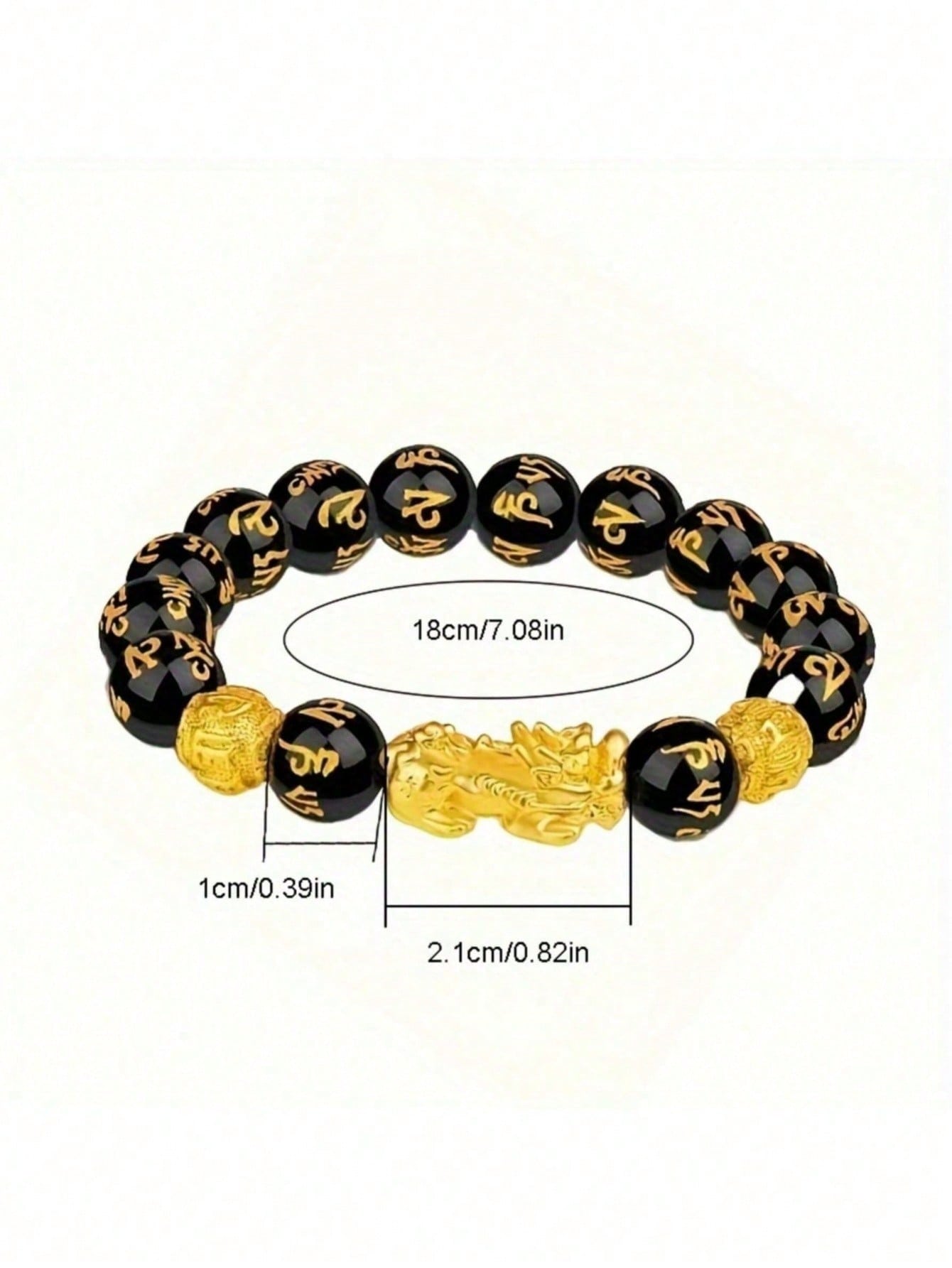 1 pieza Pulsera con dije de Pixiu de piedra de obsidiana exquisita - Atrae riqueza y buena fortuna, amuleto de la suerte negro unisex - Regalo perfecto para el Día del Padre, ella o él, Navidad, Acción de Gracias, Año Nuevo y vacaciones