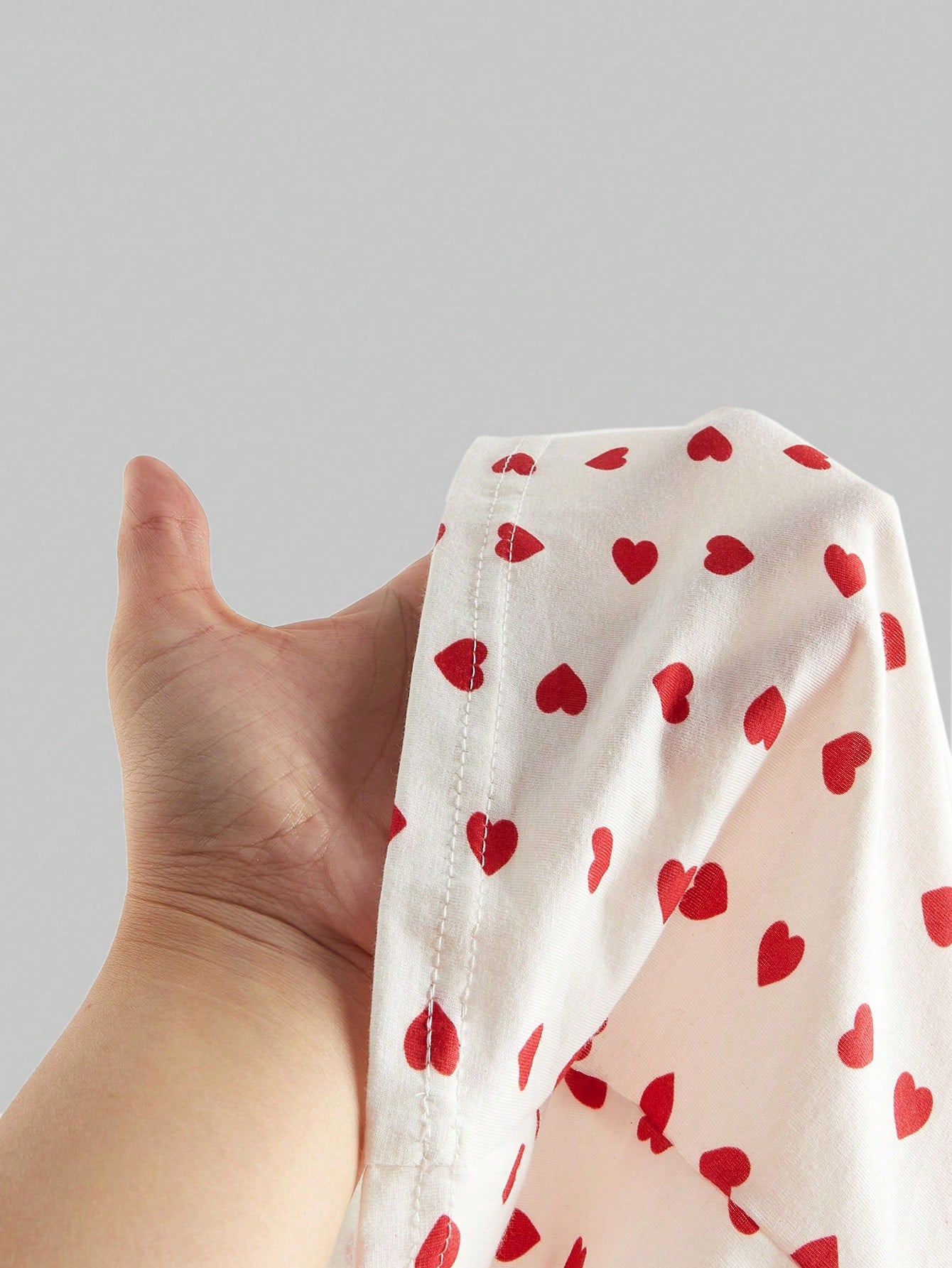 ROMWE Kawaii Camiseta Con Estampado De Corazón Y Ribete De Encaje