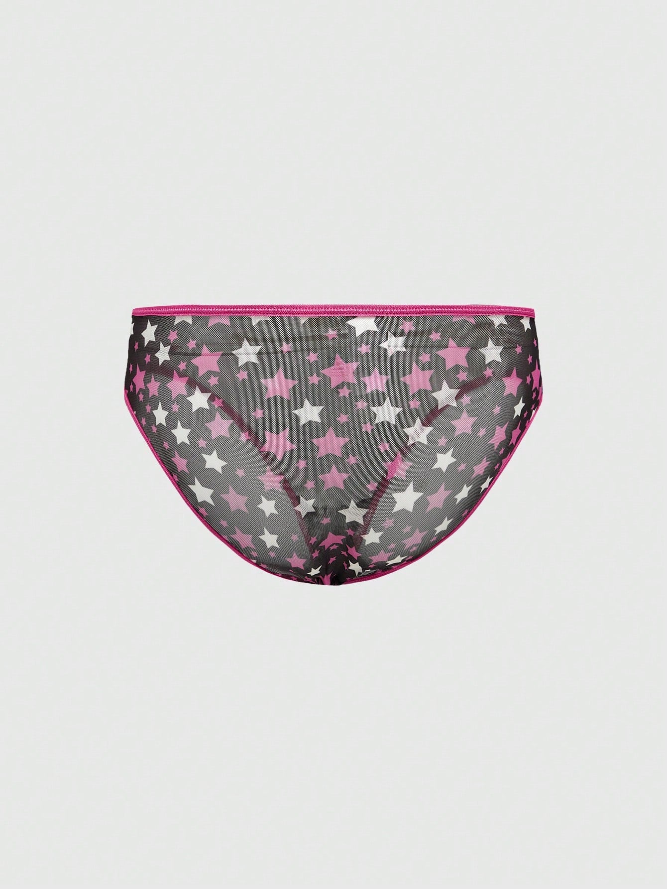 ROMWE J-Fashion Conjunto sexy de lencería Shibuya Gal con estrellas de cinco puntas y detalles de encaje y malla