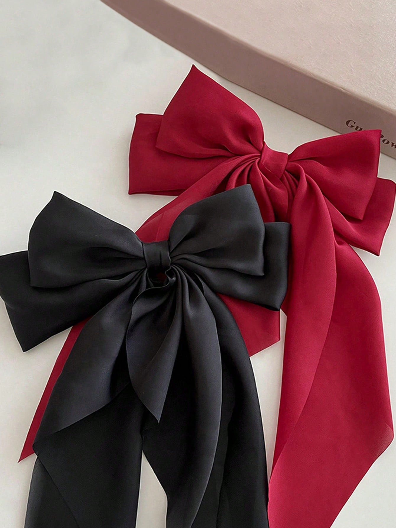 1 pieza-2 piezas Pasador para el cabello de satén con diseño de lazo oversize para mujeres, tocado retro de moda, diadema elegante para uso diario o vestir de forma linda, escuela, Halloween