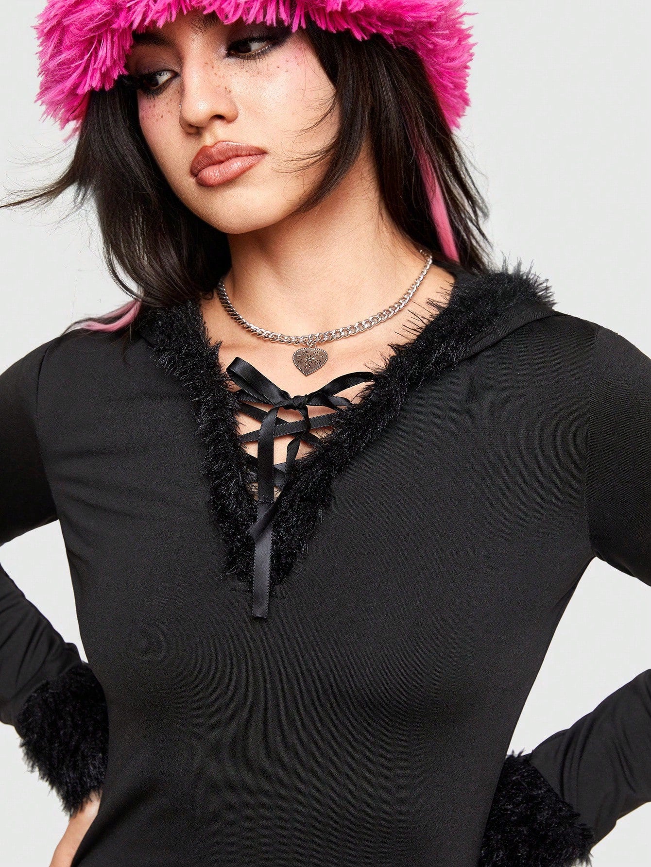 ROMWE Kawaii Vestido Con Capucha Para Mujer Con Cinturón Y Remiendos