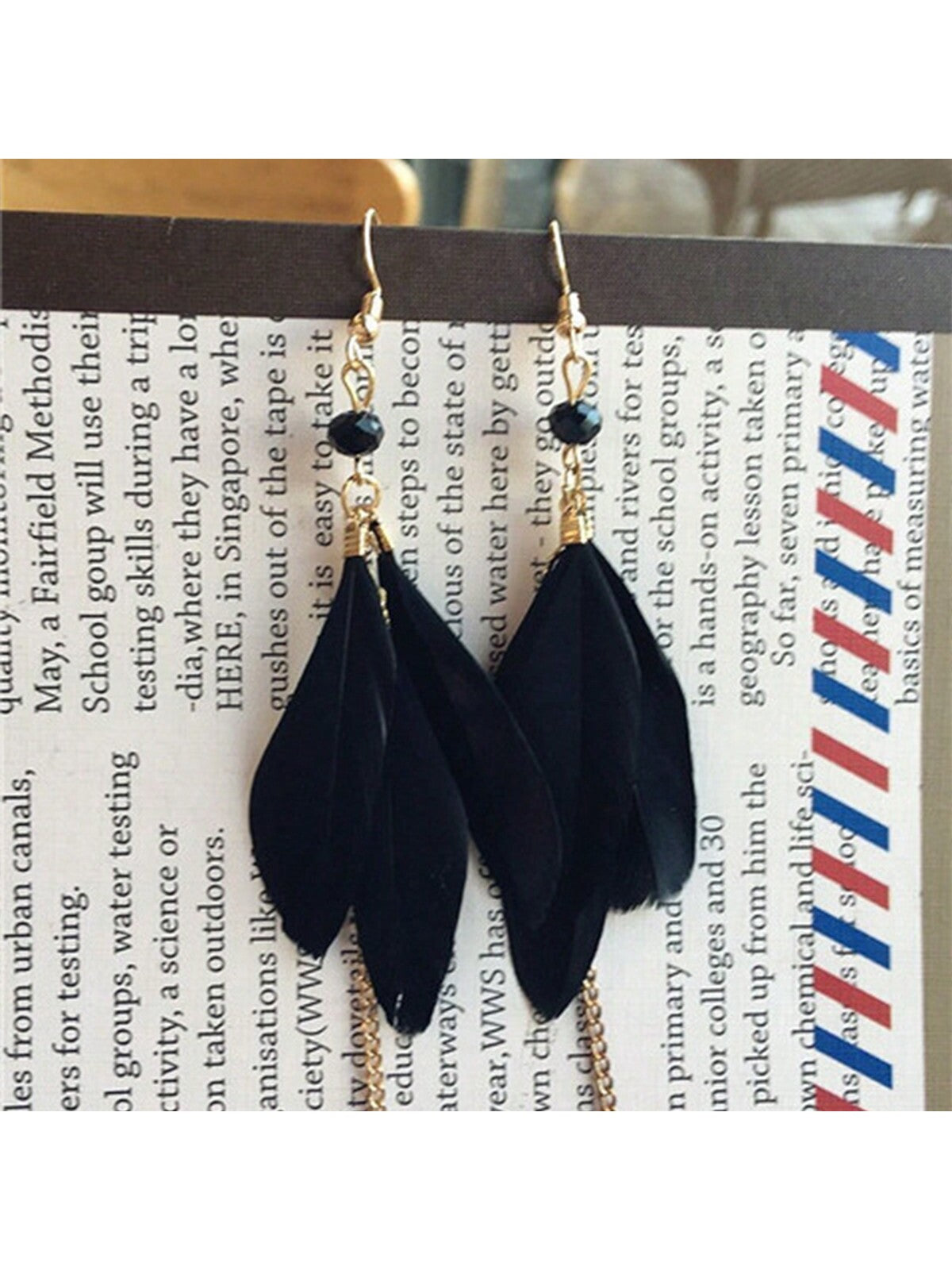 Aretes Estilo Bohemio De Playa Con Plumas Y Borlas Para Vacaciones, Plumas Naturales Multicolores, Arete Con Flecos