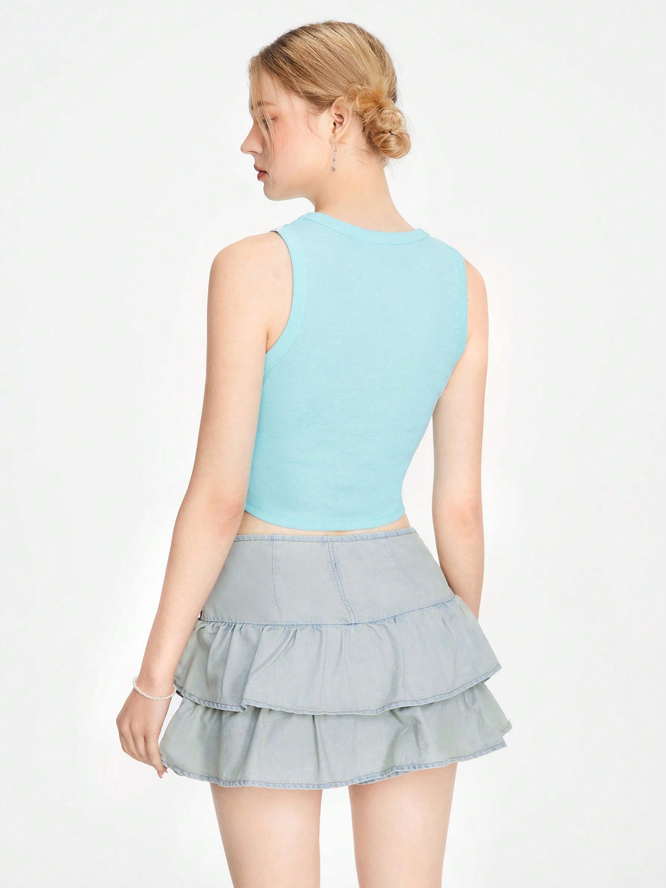 ROMWE Kawaii Lindo top corto de estilo universitario para mujer con estampado de gato dibujos animados para el verano