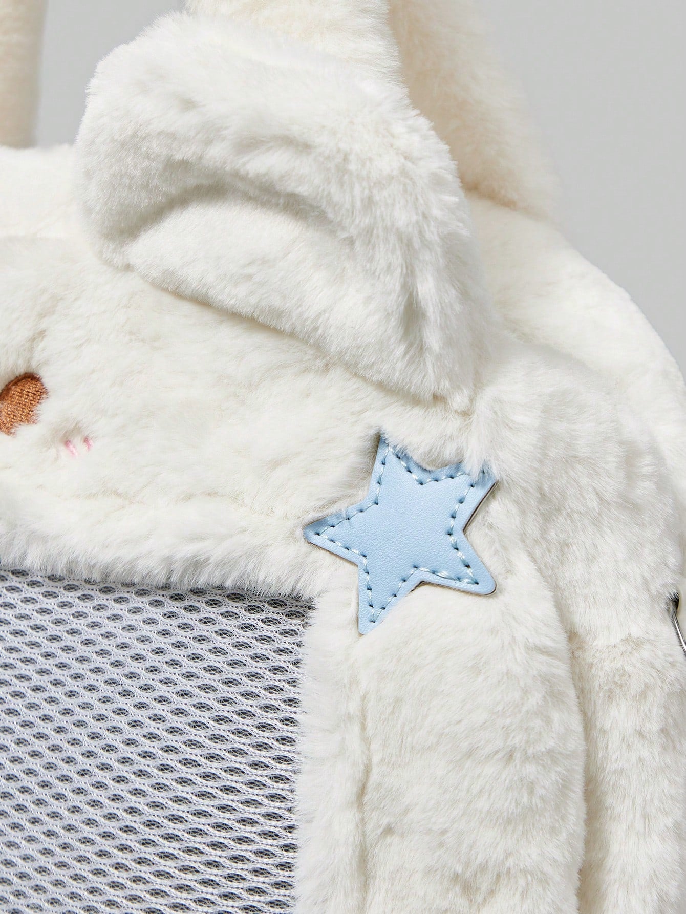 ROMWE Kawaii Bolso de mano de peluche con diseño de gato y flores para uso diario y viajes de mujeres