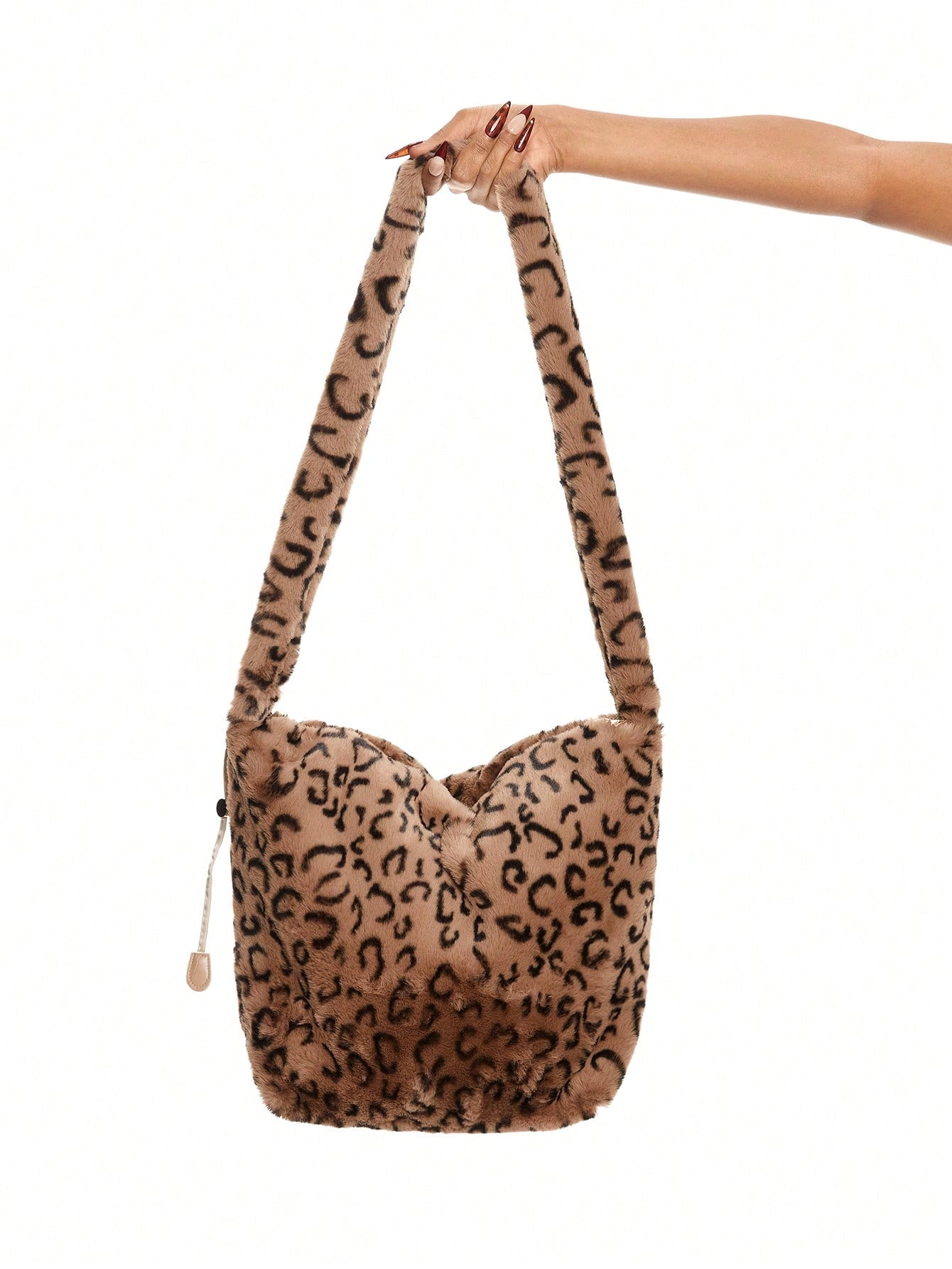 ROMWE Grunge Punk Bolso de mano retro lindo y sexy con estampado de leopardo para damas