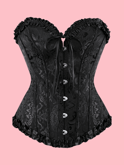 Corsé estilo palacio con ballenas para dar forma a la cintura y levantar el busto, parte superior moldeadora de jacquard sexy, adecuado para usar con un vestido, para Halloween