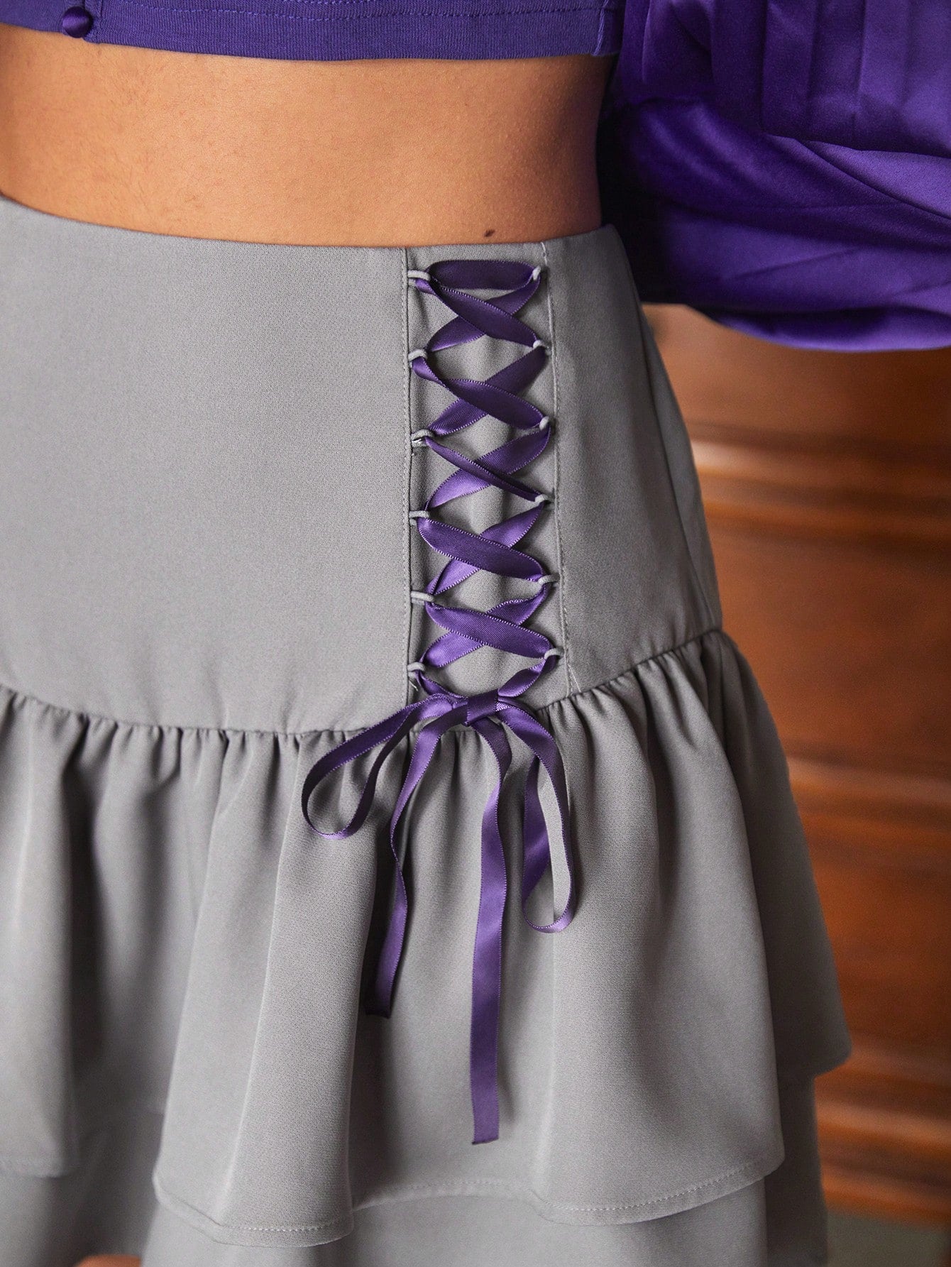 Stigma Falda con volantes y cordón de encaje, ropa de mujer, para el verano