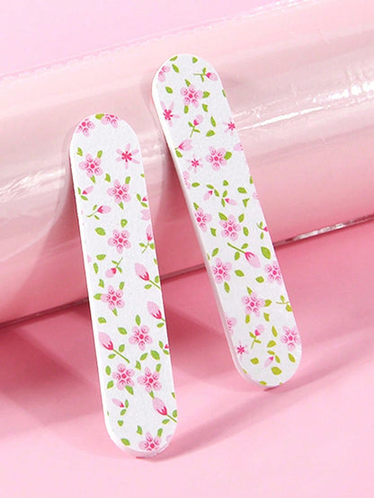 50 piezas Limas de uñas portátiles duraderas de doble cara, aptas para uñas naturales y artificiales, diseño compacto y colorido para manicura y pedicura