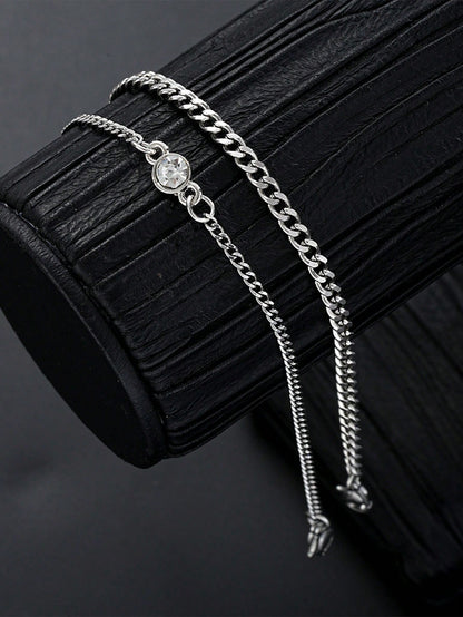 Set de 2 pulseras en forma de corazón de acero inoxidable para parejas, diseño de moda como regalo para enamorados en Navidad, Acción de Gracias y Año Nuevo