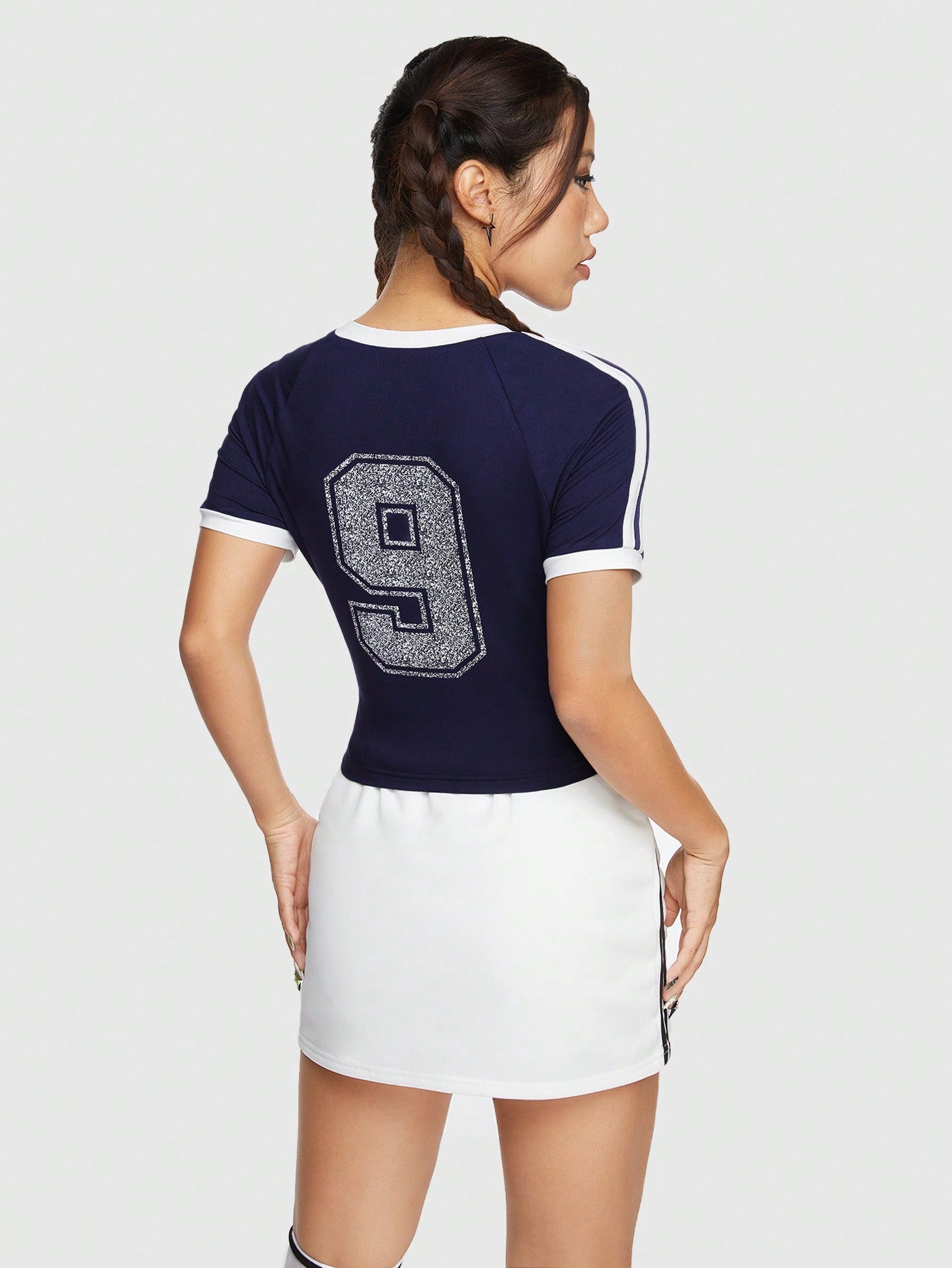 ROMWE Avant Camiseta De Manga Corta Con Estampado Digital Para Mujer