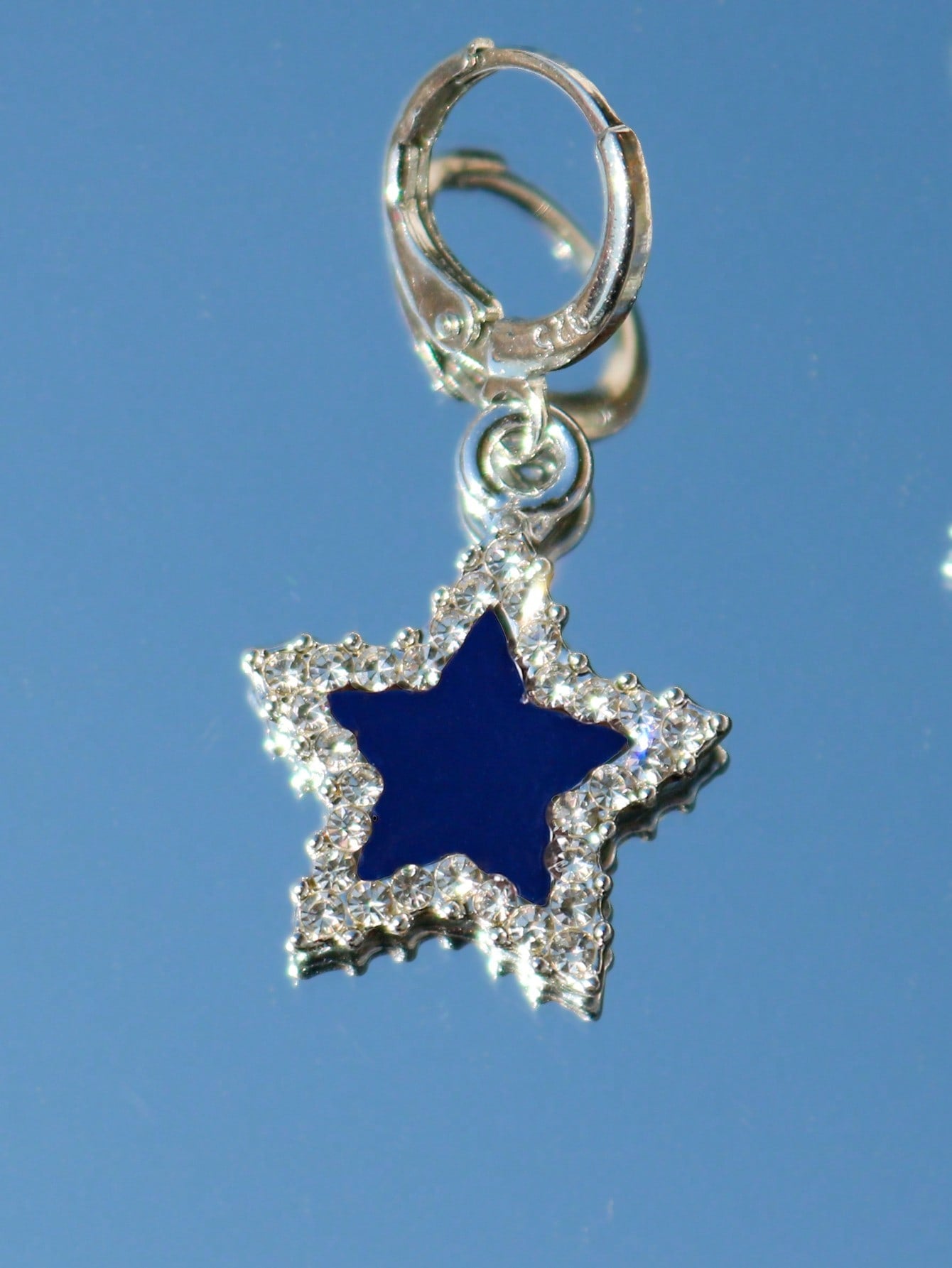 ROMWE Street Life 1 par Pendientes largos moda aleación de zinc con estrella con diseño de diamante de imitación para mujeres para decoración diaria