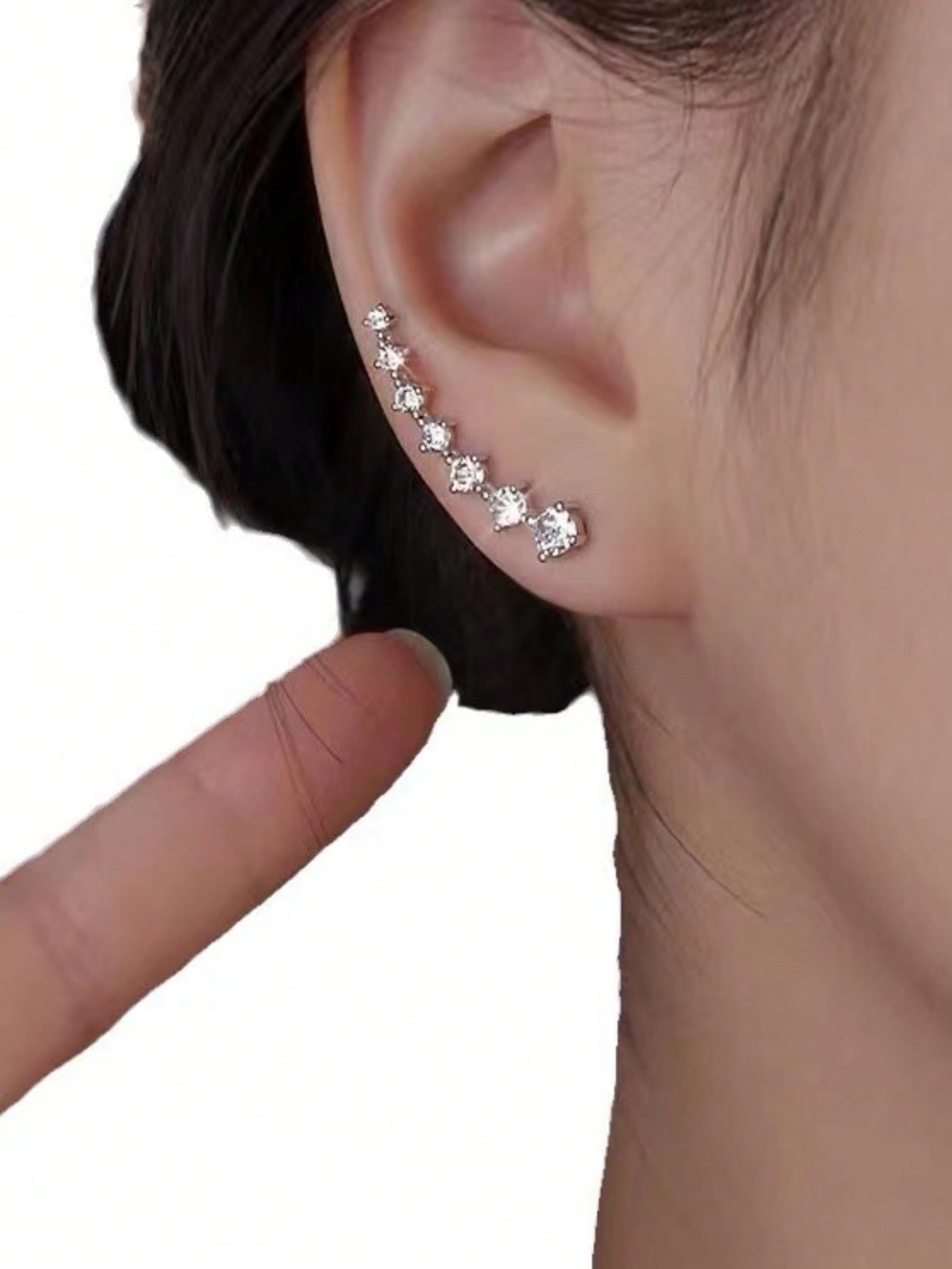 1 par de pendientes de aro de estilo francés de aleación a la moda con diseño elegante y minimalista