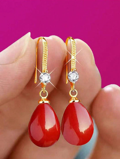 1 Par De Pendientes Largos Con Imitación De Perla, Adecuados Para El Uso Diario De Las Mujeres