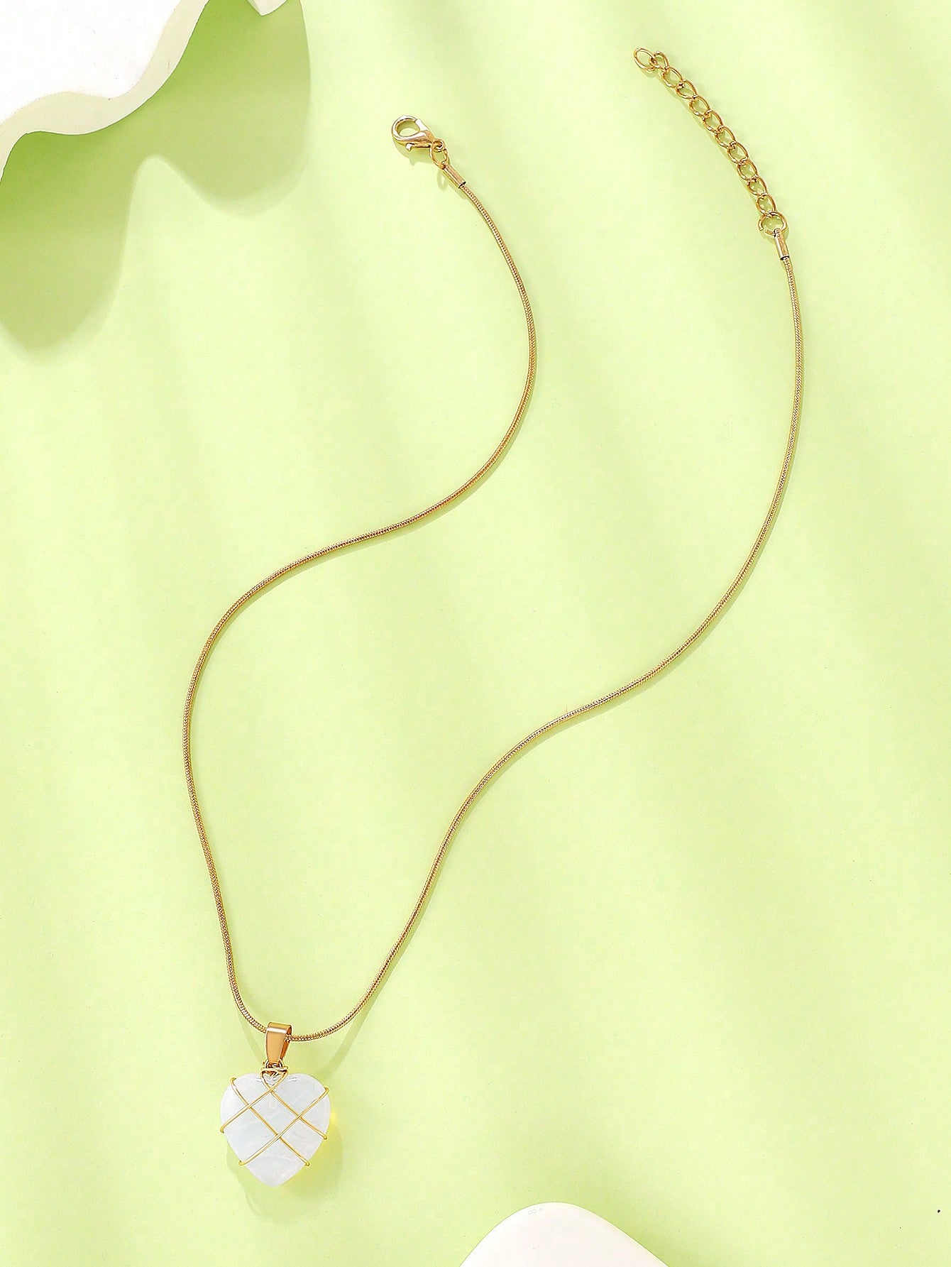 1 pieza Collar de clavícula con diseño envolvente en forma de corazón de cristal y cuarzo rosa, joyería única pero elegante para San Valentín