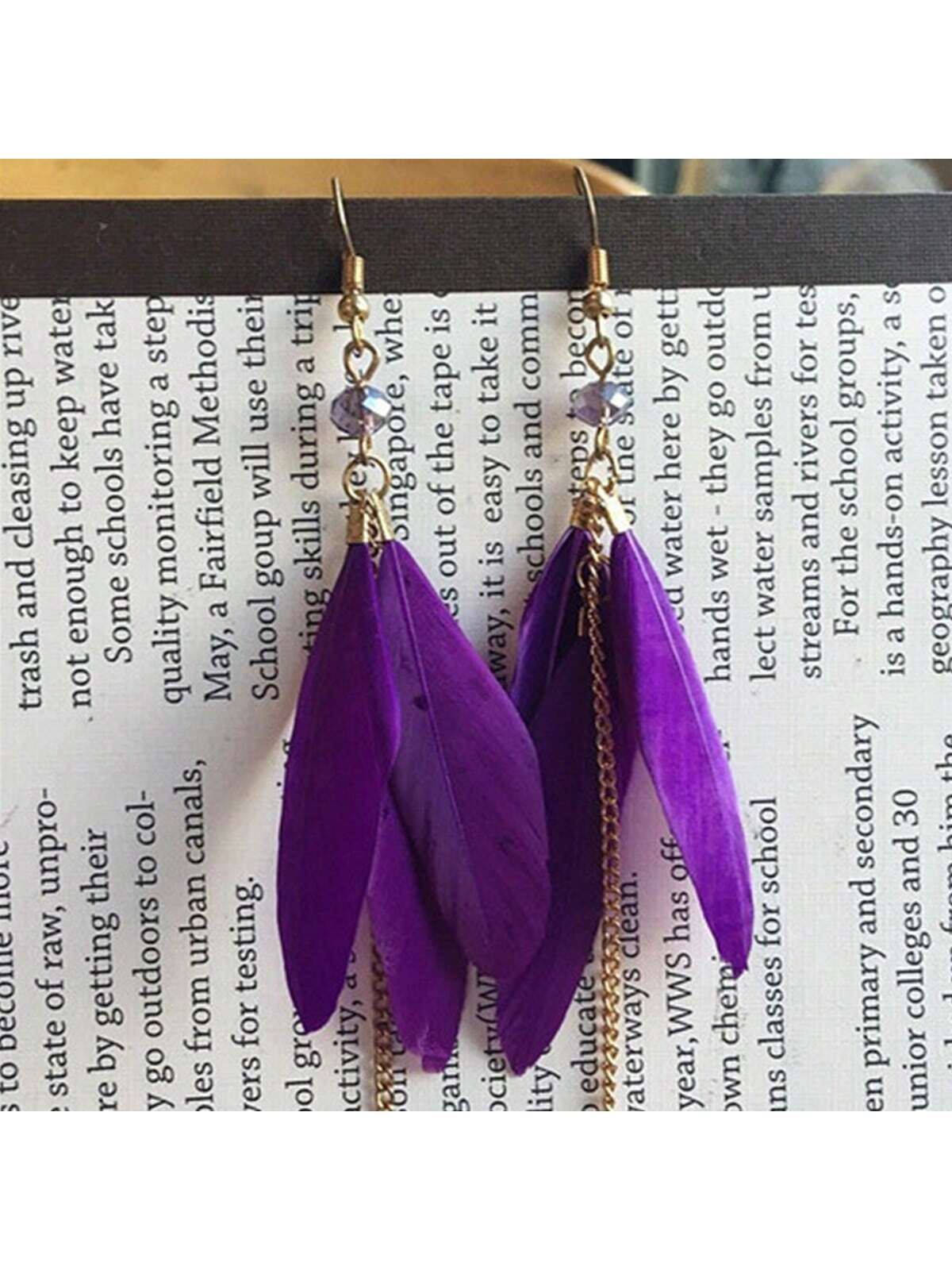 Aretes Estilo Bohemio De Playa Con Plumas Y Borlas Para Vacaciones, Plumas Naturales Multicolores, Arete Con Flecos