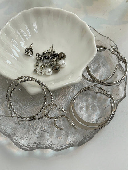 DAZY Conjunto De 9 Pendientes Elegantes De Perlas Sintéticas Y Diamantes De Imitación Para Mujeres