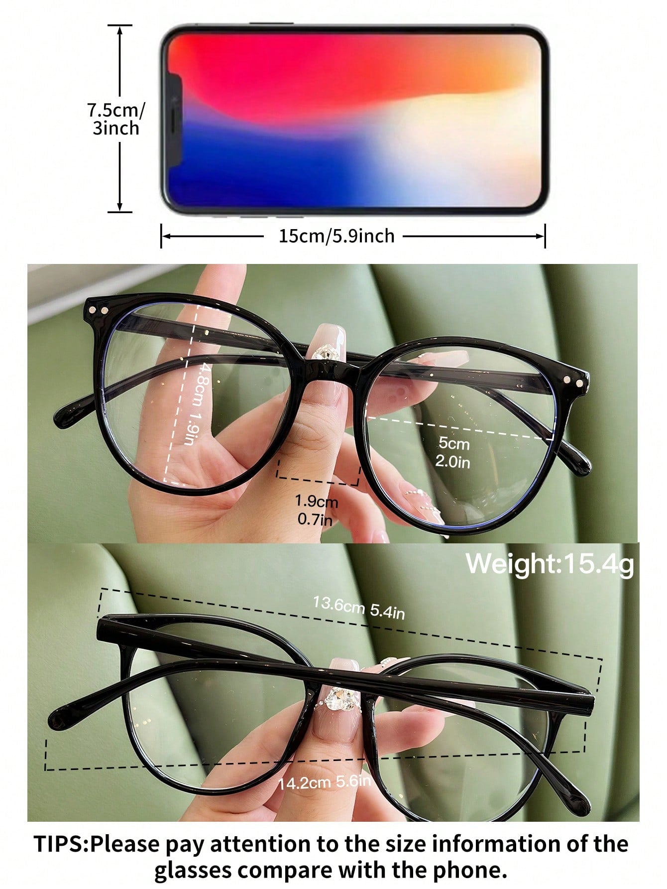 1 par de gafas de moda con lentes redondas y transparentes, adecuadas para combinar a diario y accesorios de vuelta al colegio y playa para mujeres