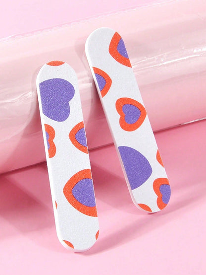 50 piezas Limas de uñas portátiles duraderas de doble cara, aptas para uñas naturales y artificiales, diseño compacto y colorido para manicura y pedicura