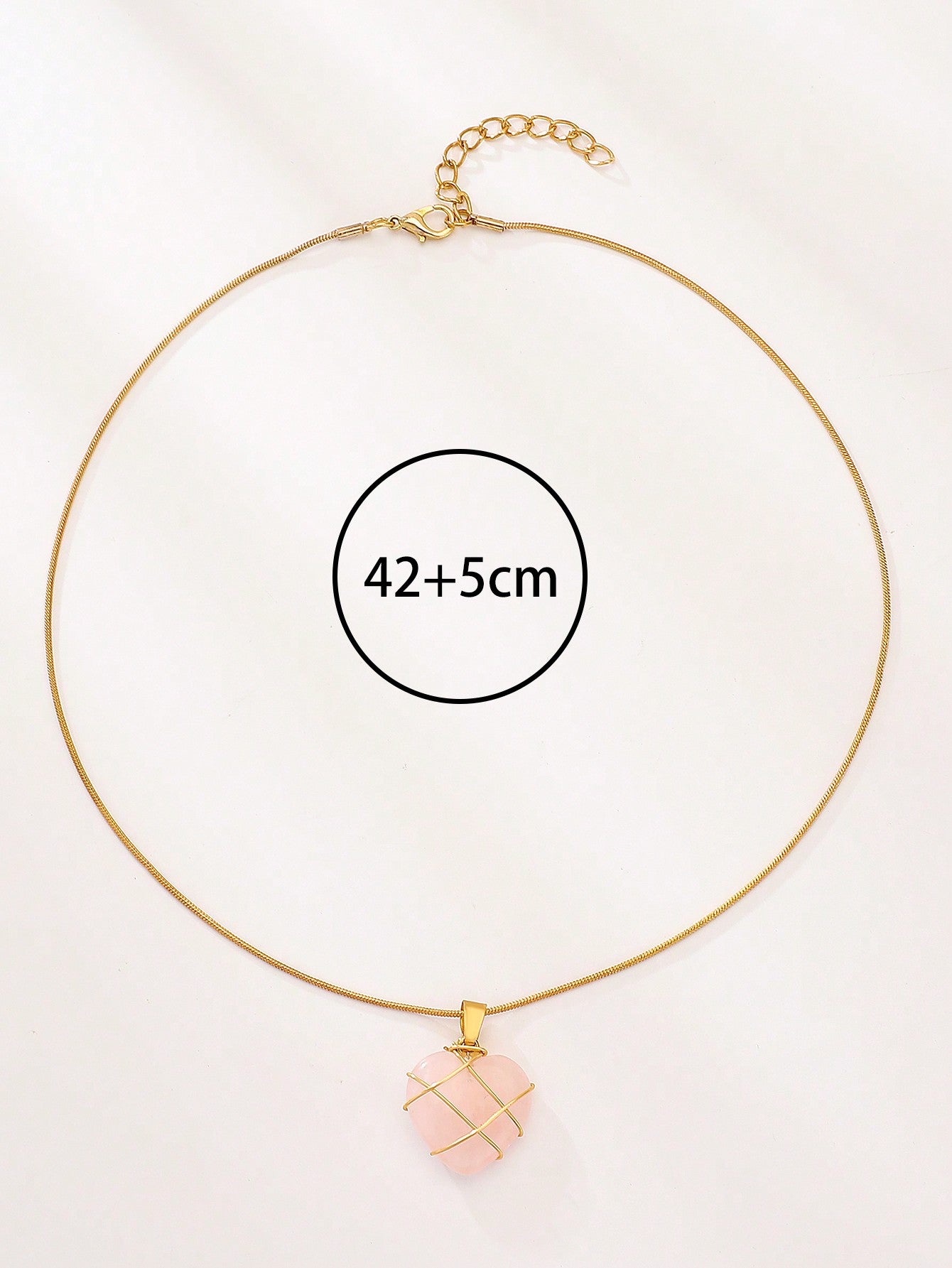 1 pieza Collar de clavícula con diseño envolvente en forma de corazón de cristal y cuarzo rosa, joyería única pero elegante para San Valentín