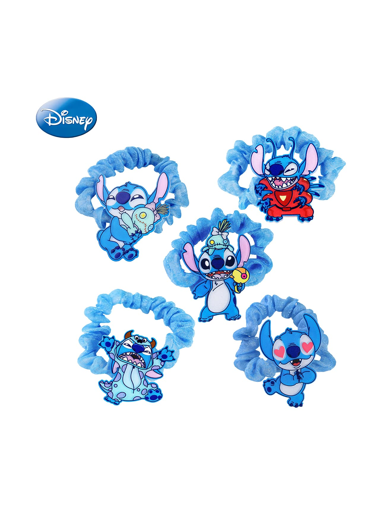 Diadema y horquilla de pelo azul autorizada de la caricatura de anime femenino Lilo & Stitch, accesorio de cabello lindo Kawaii para chicas y mujeres