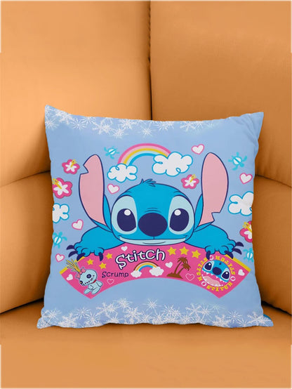 Disney Funda de cojín cuadrada de 45 x 45 cm con estampado de Stitch de dibujos animados lindos, de felpa suave, para decoración del hogar en la sala de estar, cama o sofá. (Algunas partes pueden ser aleatorias)