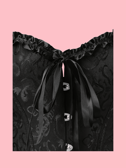 Corsé estilo palacio con ballenas para dar forma a la cintura y levantar el busto, parte superior moldeadora de jacquard sexy, adecuado para usar con un vestido, para Halloween