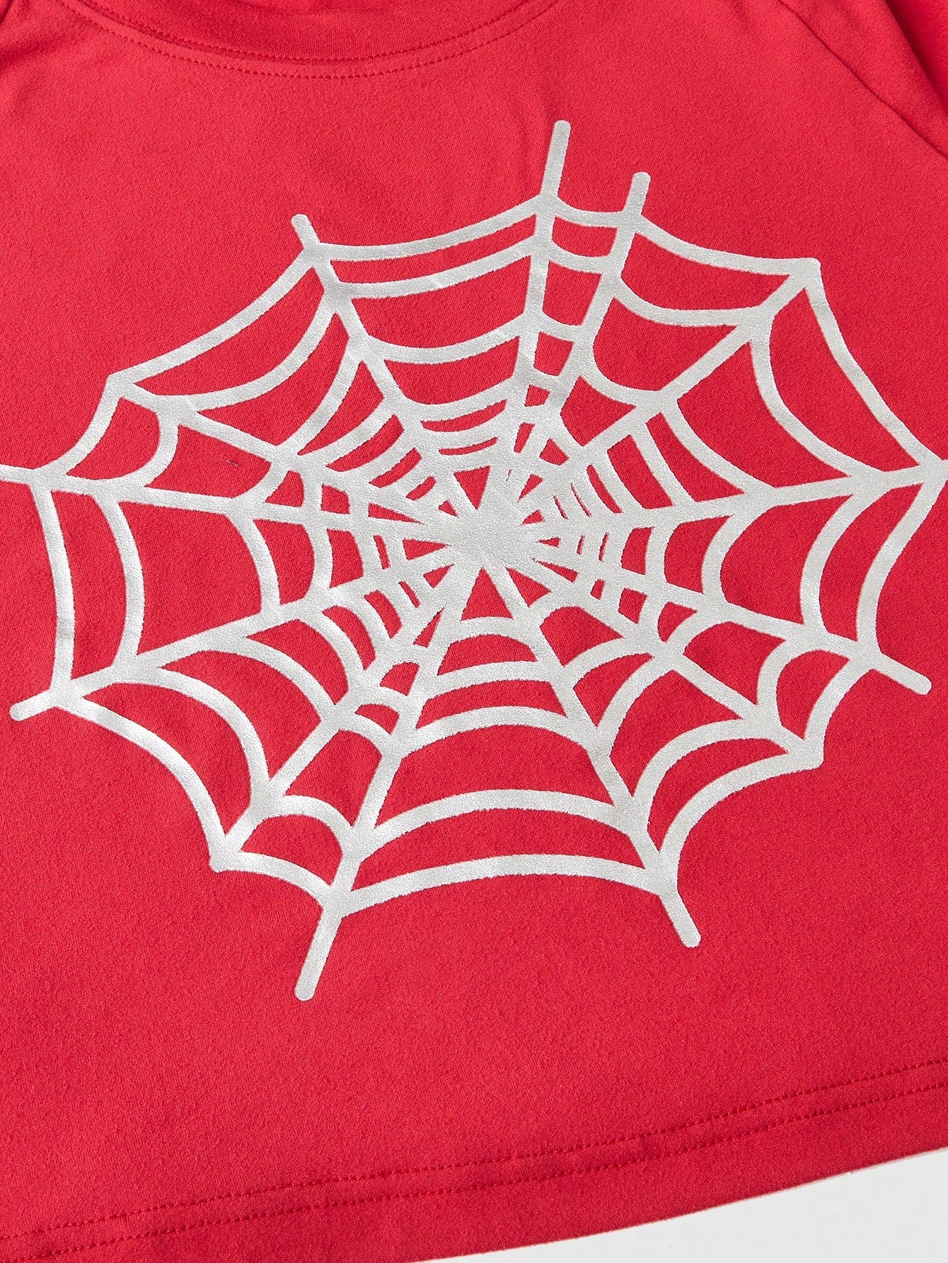 ROMWE Street Life Camiseta Ajustada Impresa Con Telaraña