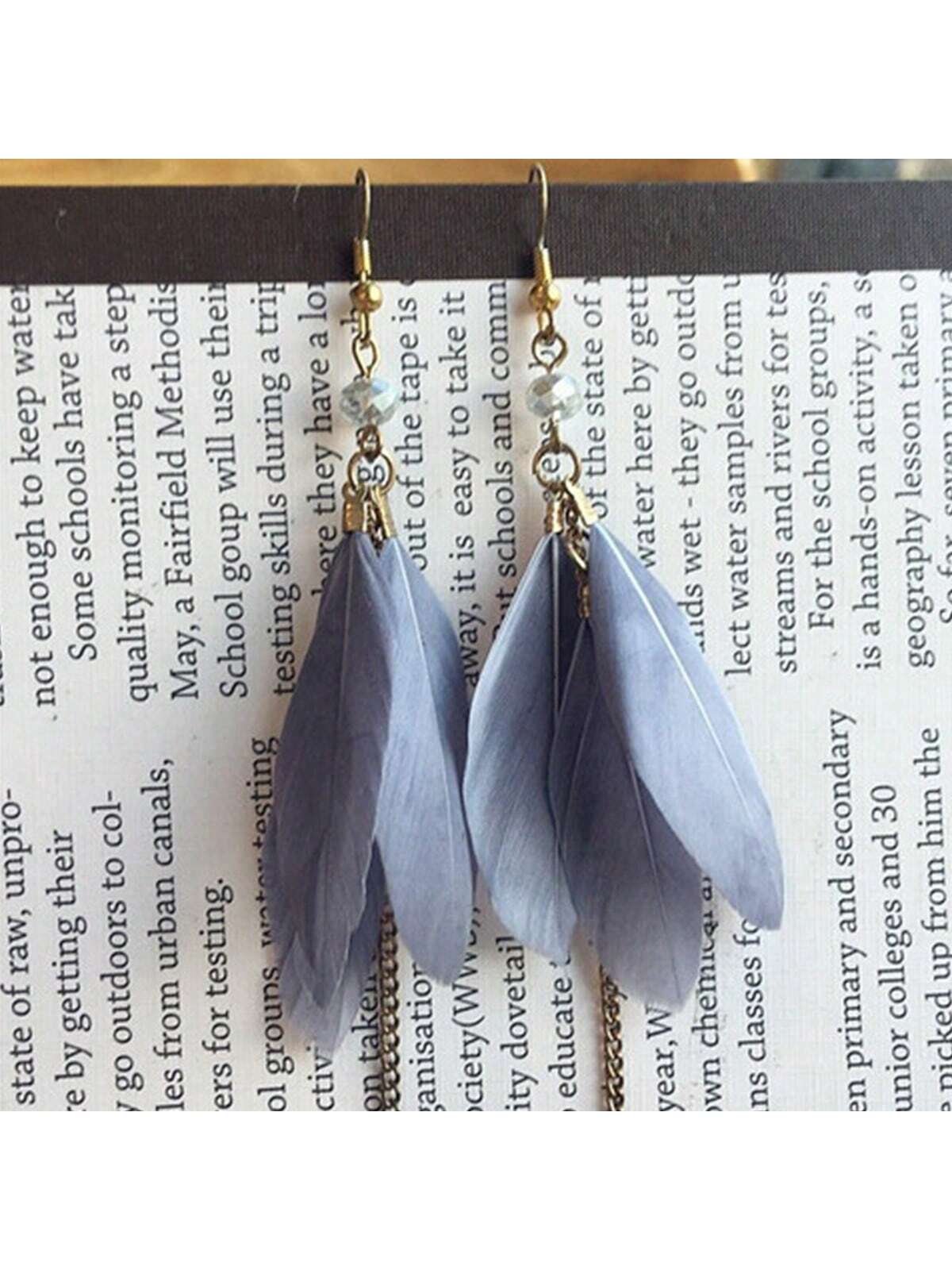 Aretes Estilo Bohemio De Playa Con Plumas Y Borlas Para Vacaciones, Plumas Naturales Multicolores, Arete Con Flecos