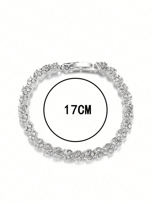 1 pieza Elegante brazalete de lujo con cristal de rinoescornsón y minimalista, adecuado para uso diario de mujeres