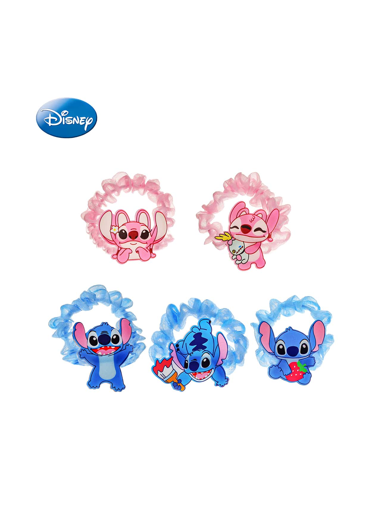 Diadema y horquilla de pelo azul autorizada de la caricatura de anime femenino Lilo & Stitch, accesorio de cabello lindo Kawaii para chicas y mujeres
