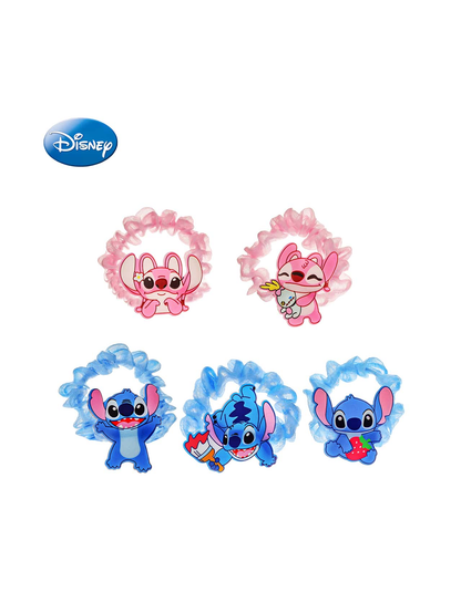 Diadema y horquilla de pelo azul autorizada de la caricatura de anime femenino Lilo & Stitch, accesorio de cabello lindo Kawaii para chicas y mujeres
