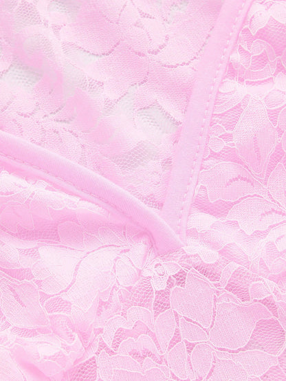 Sweetness Blusa De Manga Acampanada Y Encaje De Color Sólido Para Mujeres