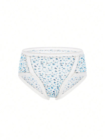LUVLETTE paquete de 3 bragas de talle alto de algodón y encaje con estampado floral para mujer
