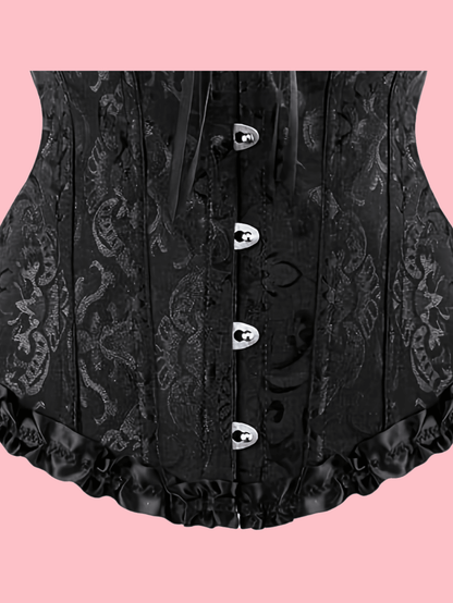 Corsé estilo palacio con ballenas para dar forma a la cintura y levantar el busto, parte superior moldeadora de jacquard sexy, adecuado para usar con un vestido, para Halloween