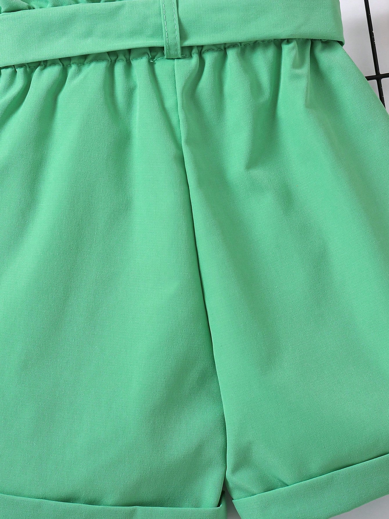 Pantalones cortos de verano de cintura alta con línea A y pierna ancha con cinturón, para niñas jóvenes de moda